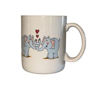 Cute Cartoon Elephant Love Graphic Ceramic Coffee Mug By Vagabond Creations